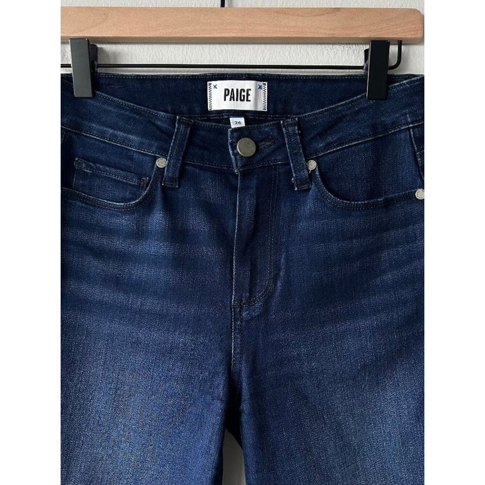 PAIGE Hoxton Slim Cropped Jeans Women 26 Dark Wash High Rise Stretch Denim - Picture 3 of 9